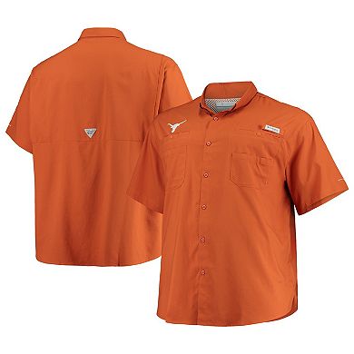 Men's Columbia Texas Orange Texas Longhorns Big & Tall Tamiami Omni-Shade Button-Down Shirt