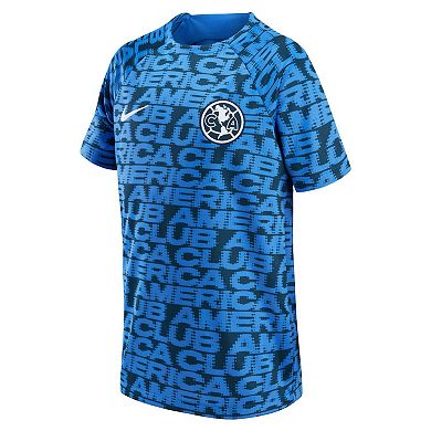 Youth Nike Blue Club America 2022 Pre-Match Raglan Performance Top