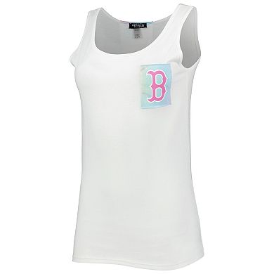 Women's Refried Apparel White Boston Red Sox Tie-Dye Tank Top