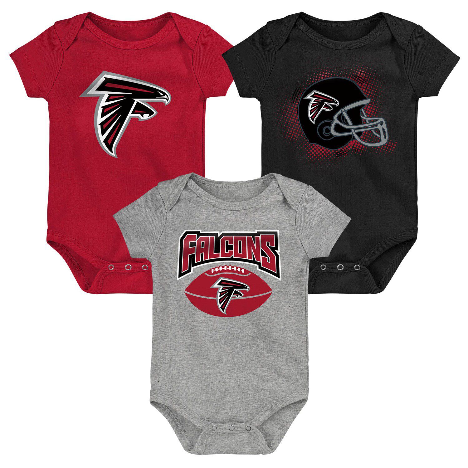 Infant Red Atlanta Falcons Raglan Full-Zip Sleeper