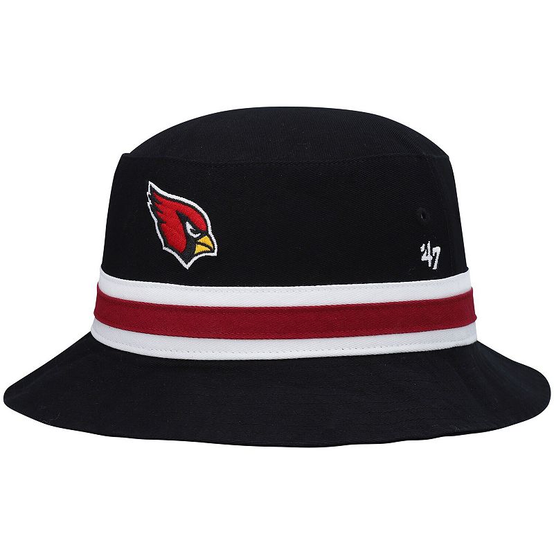 Mens 47 Black Arizona Cardinals Striped Bucket Hat