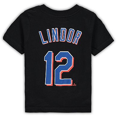 Infant Nike Francisco Lindor Black New York Mets Name & Number T-Shirt