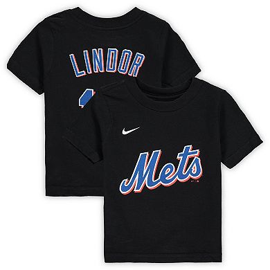Infant Nike Francisco Lindor Black New York Mets Name & Number T-Shirt