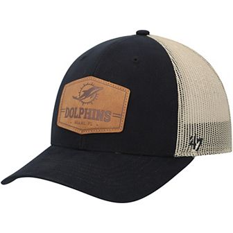 Men's '47 Black/Natural Miami Dolphins Rawhide Trucker Adjustable Hat