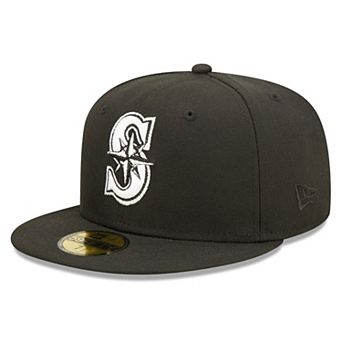 Men's New Era Black Seattle Mariners Team Logo 59FIFTY Fitted Hat