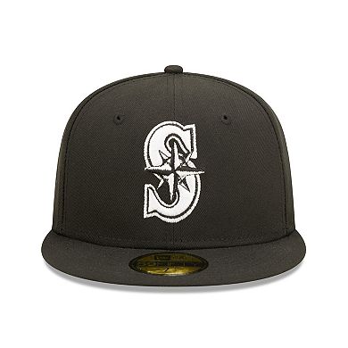 Men's New Era Black Seattle Mariners Team Logo 59FIFTY Fitted Hat