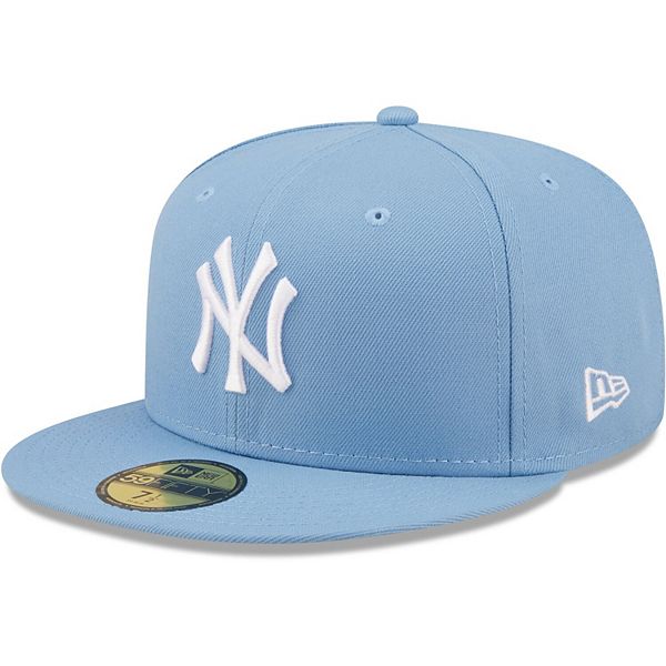 Men's New Era Sky Blue New York Yankees Logo White 59FIFTY Fitted Hat