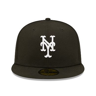 Men's New Era Black New York Mets Team Logo 59FIFTY Fitted Hat