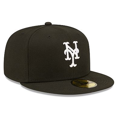 Men's New Era Black New York Mets Team Logo 59FIFTY Fitted Hat