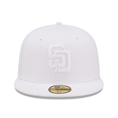 Men's New Era San Diego Padres White on White 59FIFTY Fitted Hat