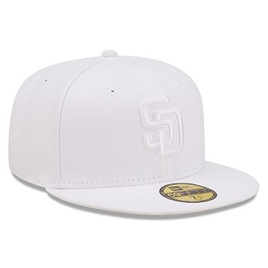 Men's New Era San Diego Padres White on White 59FIFTY Fitted Hat