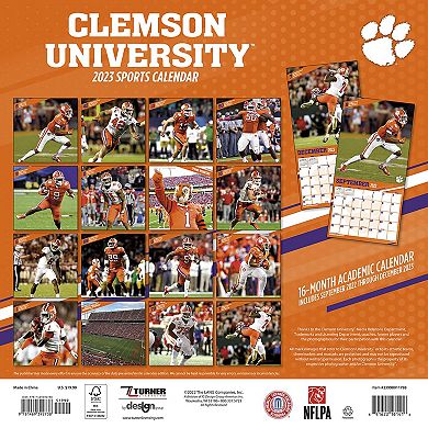 Clemson Tigers 2023 16-Month Team Wall Calendar