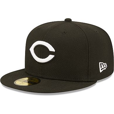 Men's New Era Black Cincinnati Reds Team Logo 59FIFTY Fitted Hat