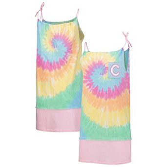 Women's Refried Apparel White Chicago Cubs Tie-Dye Tank Top Dress