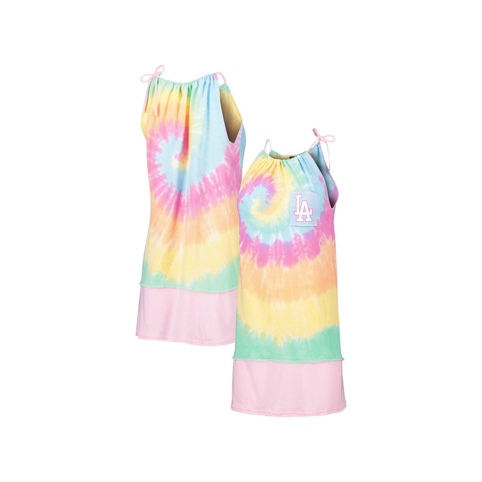 Womens Refried Apparel Los Angeles Dodgers Tie-Dye Tank Top Dress, Size: S