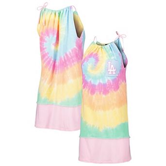 Women's Refried Apparel Los Angeles Dodgers Tie-Dye Tank Top Dress