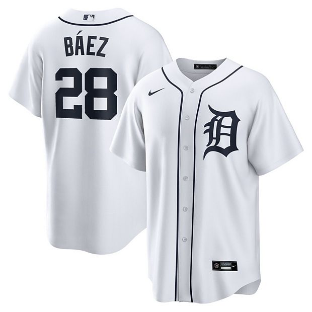 Javier Baez Youth Detroit Tigers Home Jersey - White Replica