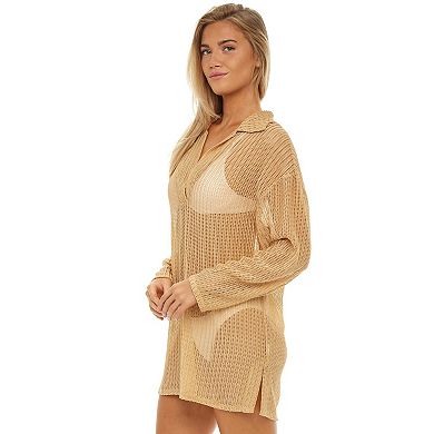 Women's Jordan Taylor Polo Collar Swim Cover-Up Tunic