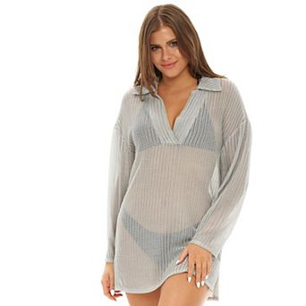 Women's Jordan Taylor Polo Collar Swim Cover-Up Tunic