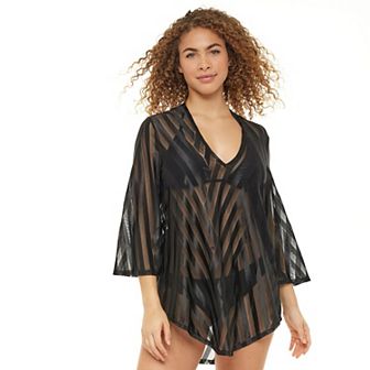 Women's Jordan Taylor Mesh Bell-Sleeve Swim Cover-Up Tunic