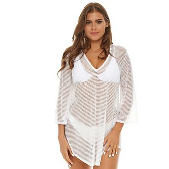 Women's Jordan Taylor Bell-Sleeve Swim Cover-Up Tunic