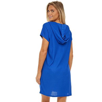 Plus Size Jordan Taylor Zip-Front Waffle-Weave Swim Cover-Up