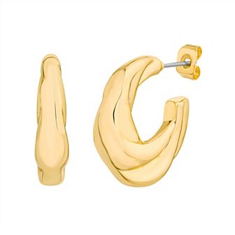 Paige Harper 14k Gold Over Recycled Brass Twisted Open Hoop Earrings
