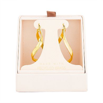 Paige Harper 14k Gold Over Recycled Brass Open Oval Twisted Drop Earrings