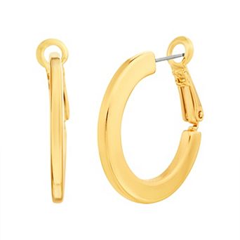 Paige Harper 14k Gold Over Recycled Brass Flat Circle Hoop Earrings