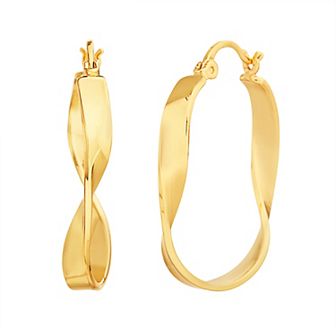 Paige Harper 14k Gold Over Recycled Brass Twist Hoop Earrings
