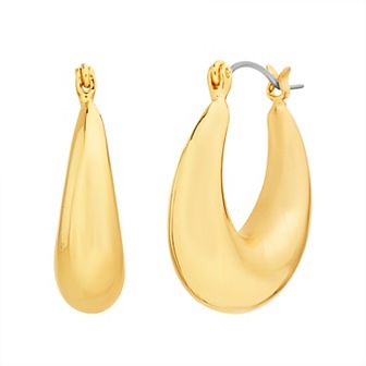 Paige Harper 14k Gold Over Recycled Brass Chunky Oval Hoop Earrings