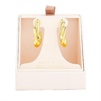 Paige Harper 14k Gold Over Recycled Brass Twisty C-Hoop Earrings