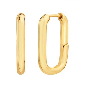 Paige Harper 14k Gold Over Recycled Brass Rectangular Hoop Earrings