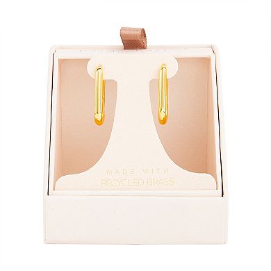 Paige Harper 14k Gold Over Recycled Brass Rectangular Hoop Earrings