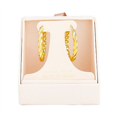 Paige Harper 14k Gold Over Recycled Brass Twisted Chunky Hoop Earrings