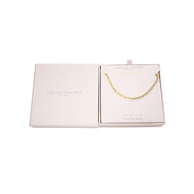 Paige Harper 14k Gold Over Recycled Brass Cubic Zirconia Paperclip Link & Tennis Necklace