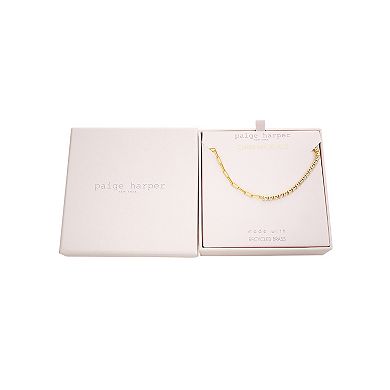 Paige Harper 14k Gold Over Recycled Brass Cubic Zirconia Paperclip Link & Tennis Necklace