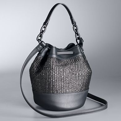 Simply Vera Vera Wang Straw Bucket Bag