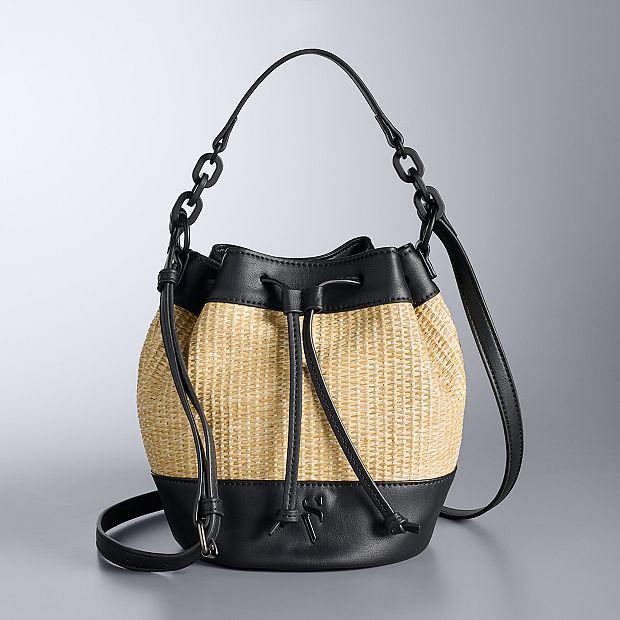 Simply Vera Vera Wang Straw Bucket Bag