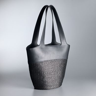 Simply Vera Vera Wang Modern Straw Tote Bag