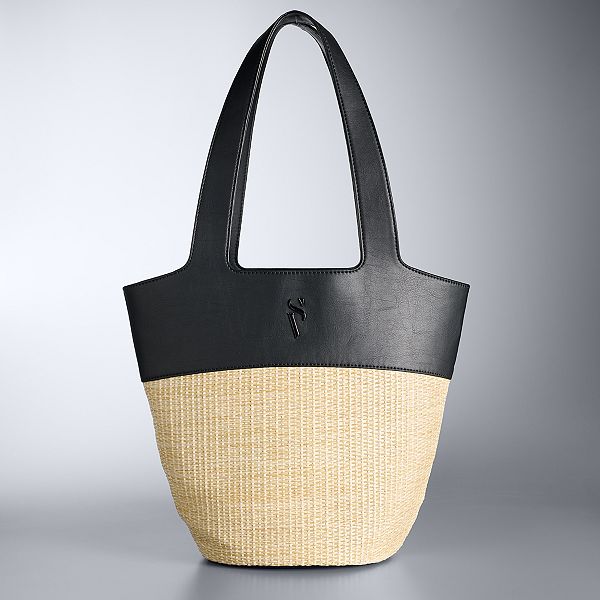 Simply Vera Vera Wang Modern Straw Tote Bag