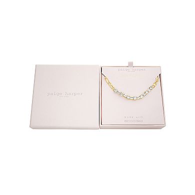 Paige Harper 14k Gold Over Recycled Brass Cubic Zirconia Figaro Chain Necklace