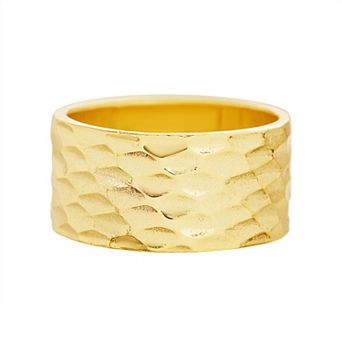 Paige Harper 14k Gold Over Recycled Brass Hammered Band Ring