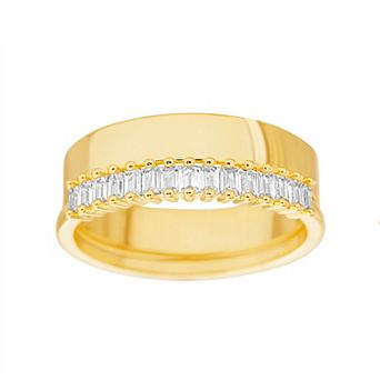 Paige Harper 14k Gold Over Recycled Brass Cubic Zirconia 2 pc Rings Set