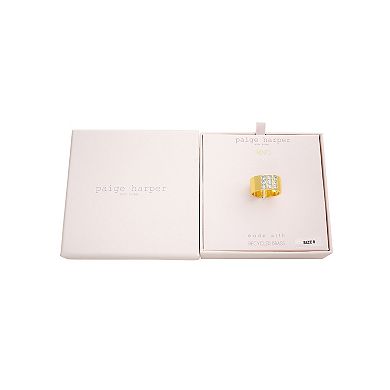 Paige Harper 14k Gold Over Recycled Brass Cubic Zirconia 3 Column Ring