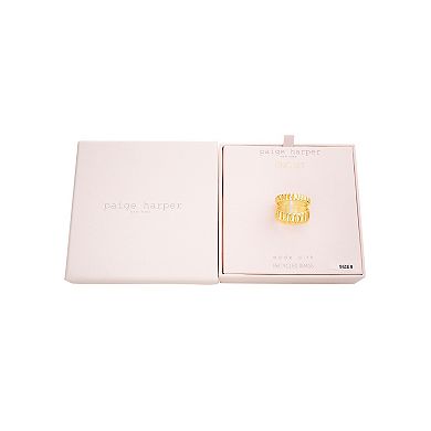 Paige Harper 14k Gold Over Recycled Brass 2-Piece Ribbed Rings Set