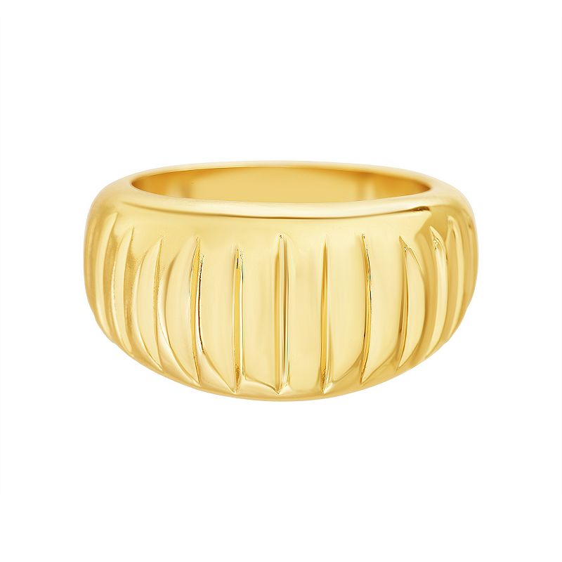 Paige Harper 14k Gold Over Recycled Brass Ribbed Ring, Womens, Size: 8, Mu