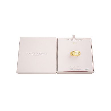 Paige Harper 14k Gold Over Recycled Brass Ribbed Ring