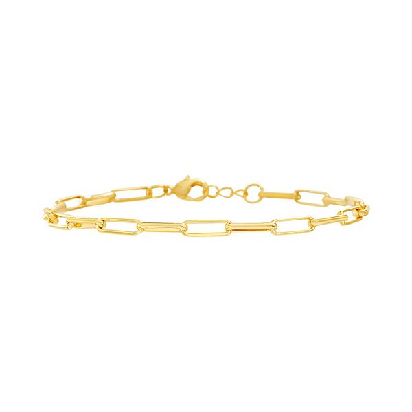 Paige Harper 14k Gold Over Recycled Brass Paperclip Link Chain Bracelet