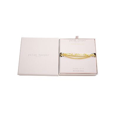 Paige Harper 14k Gold Over Recycled Brass Triple Chain Bracelet